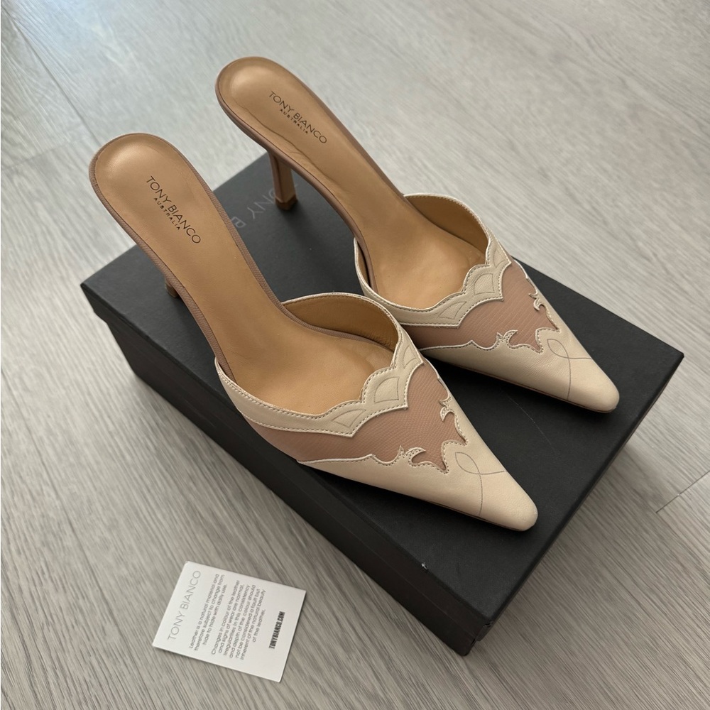 Tony Bianco Shuga Mule in Skin and Vanilla